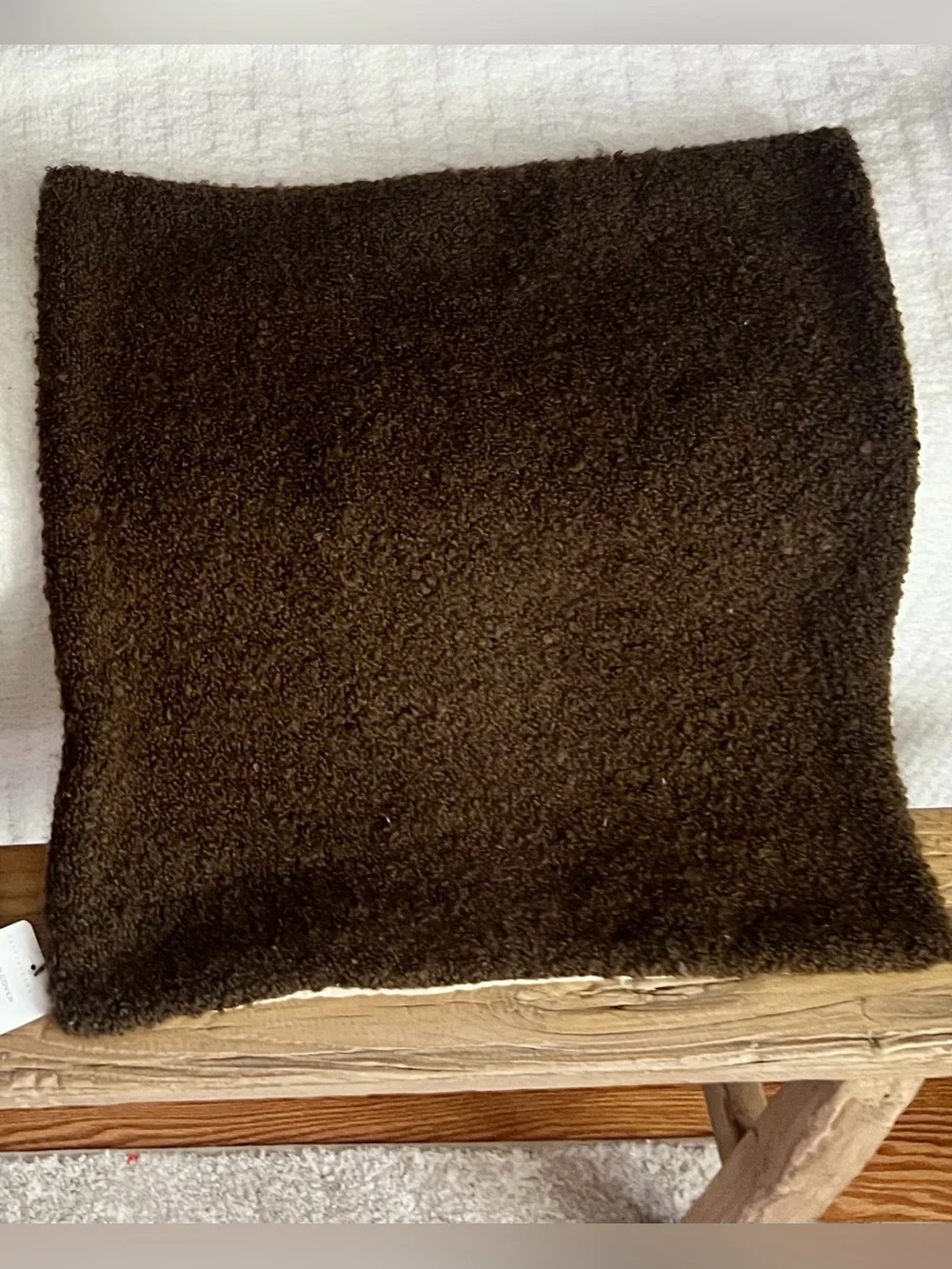 Pottery Barn Pillow Cover Boucle Chocolate Brown 20x20 NWT Cover Only